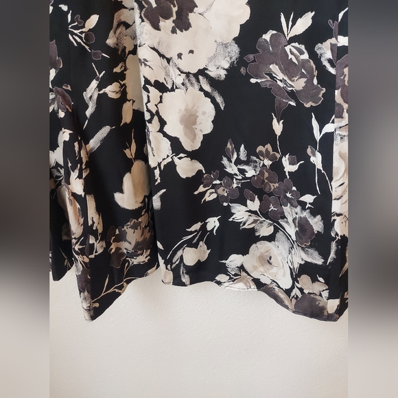 Vintage ABS Strapless Fit and Flare Floral Cocktail Dress with Velvet Trim - Picture 5 of 10